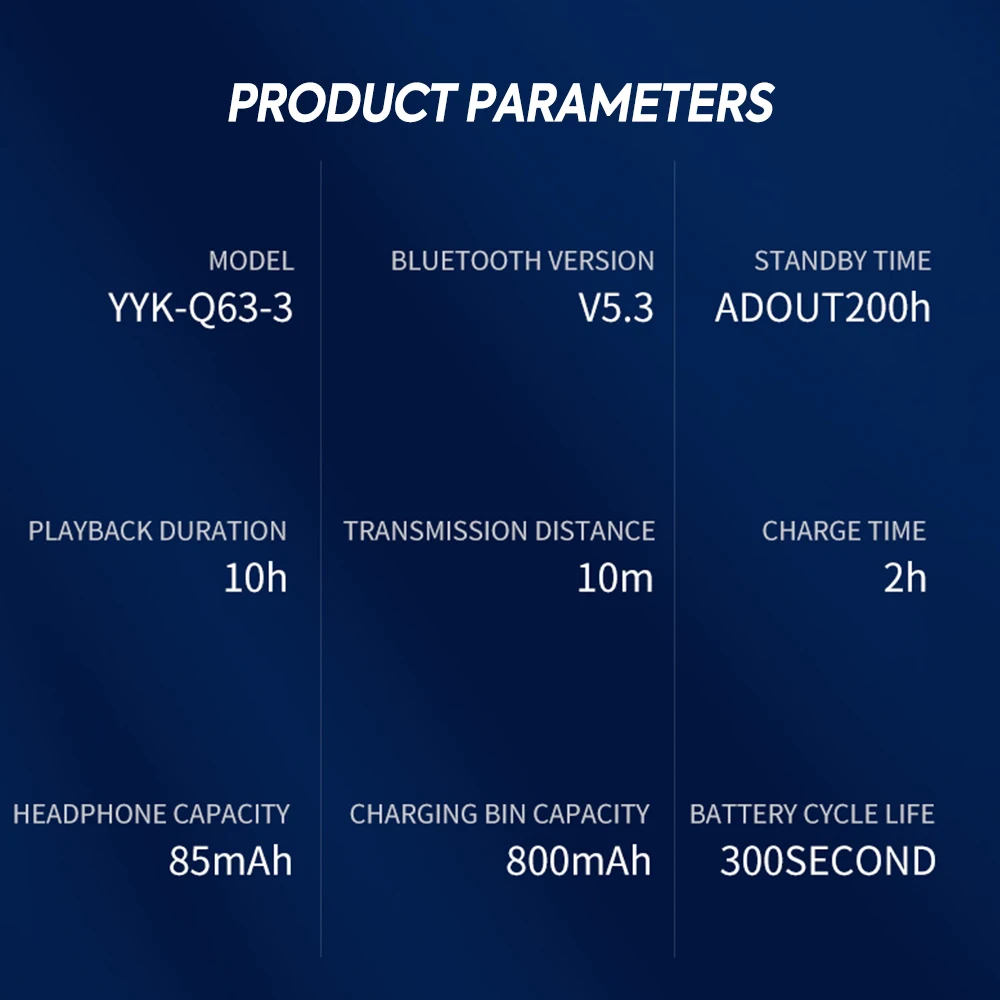 Mpow Q63 Bluetooth 5.3 Wireless Earbuds with Mic IPX7 Waterproof 200H Earphones with Hooks for Sports Running Workout Gym