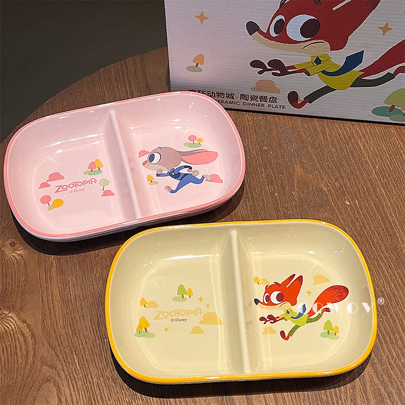 

Disney Zootopia Ceramic Divided Plate High Aesthetic Household Weight Loss Plate For Home Dining Ideal Gift For Adults And Kids