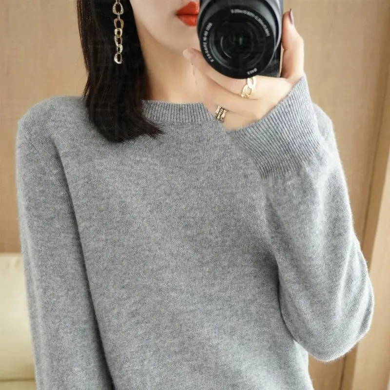 

Autumn Winter New Round Neck Sweater Women Pullover Knit Women Sweater Fashion Thin Style Underlay Short Bottom Shirt