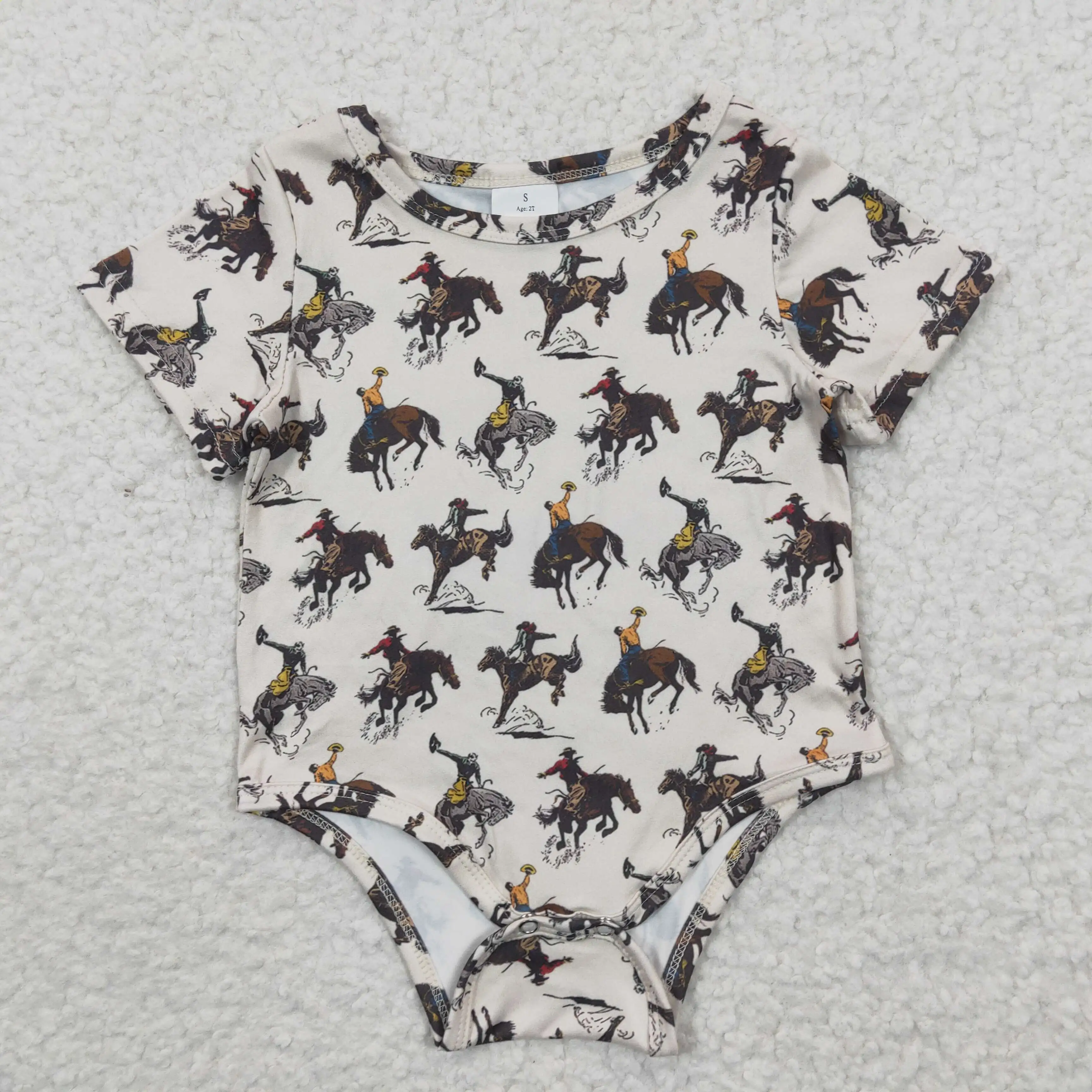 New Update 2023 RTS Baby Cowboy Bodysuits Kids Western Clothong Boutique Infants Onesie Rompers