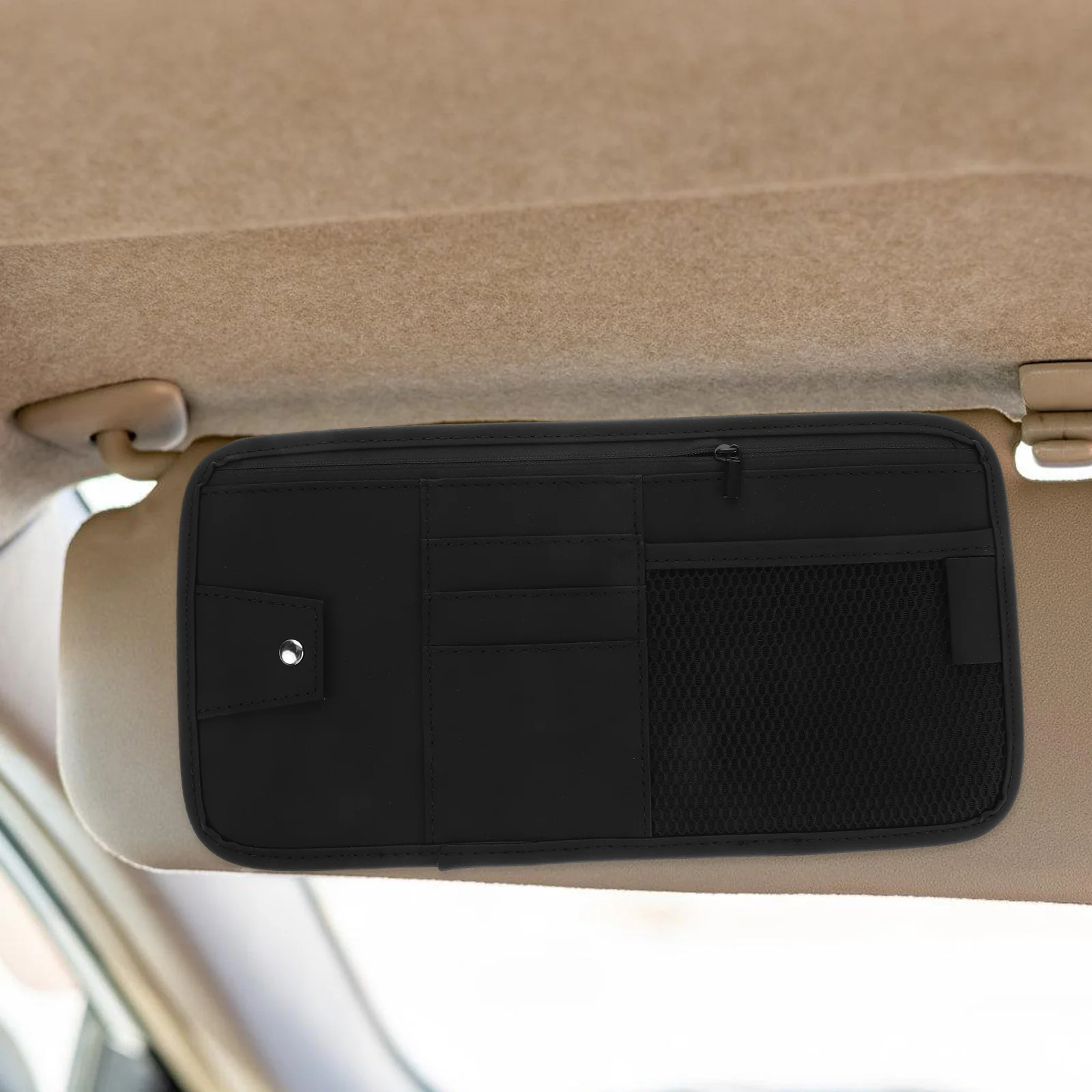 

Multi-Functional Organizer Glasses Clip Storage Pouch For Sunglasses Sun Accessories Partitioned Compartments Auto Sun Holder