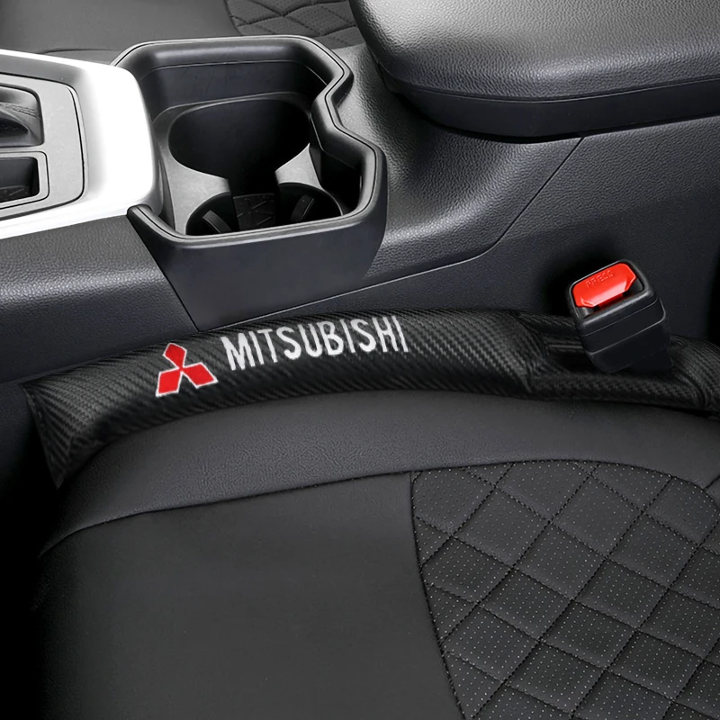 Car Seat Gap Plug Filler Pad Carbon Fiber Leak Pads Interior Accessories For Mitsubishi Outlander Lancer EX ASX L200 RALLIART