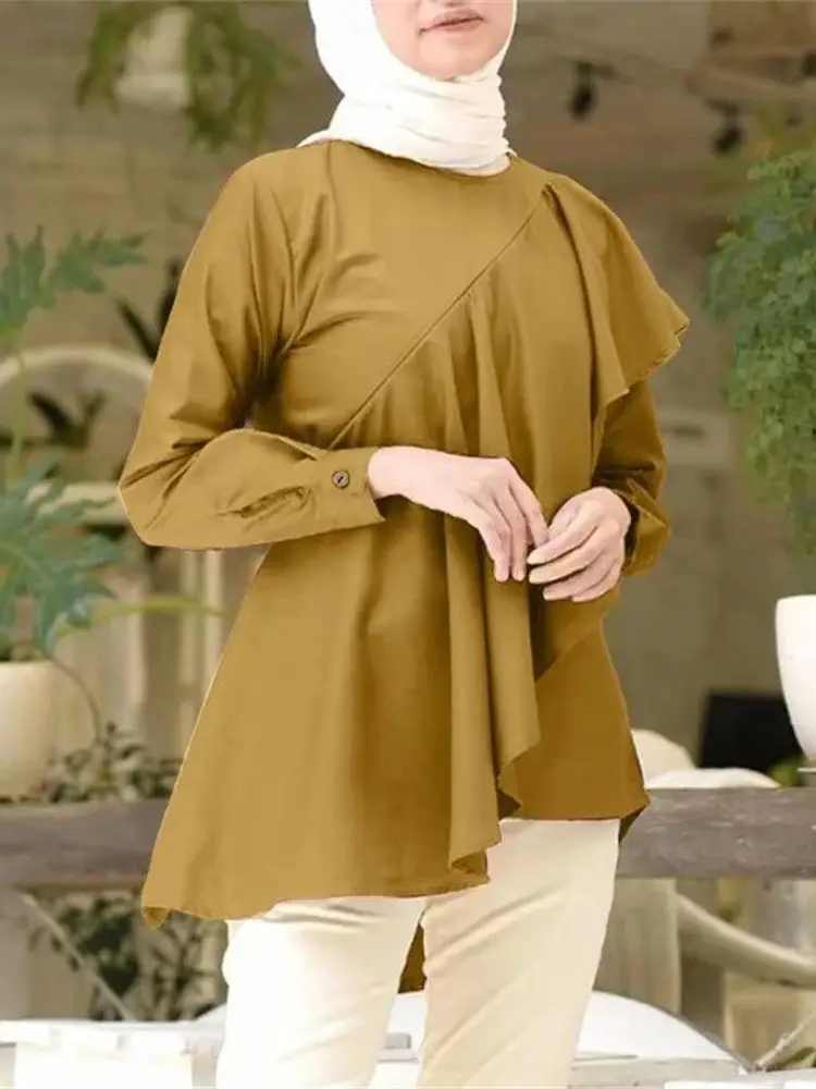 Ramadan Eid Abaya Dubai Turkey Muslim Women Clothing Blouses Islam Saudi Arabia Kebaya Robe Femme Musulmane Shirts Tops