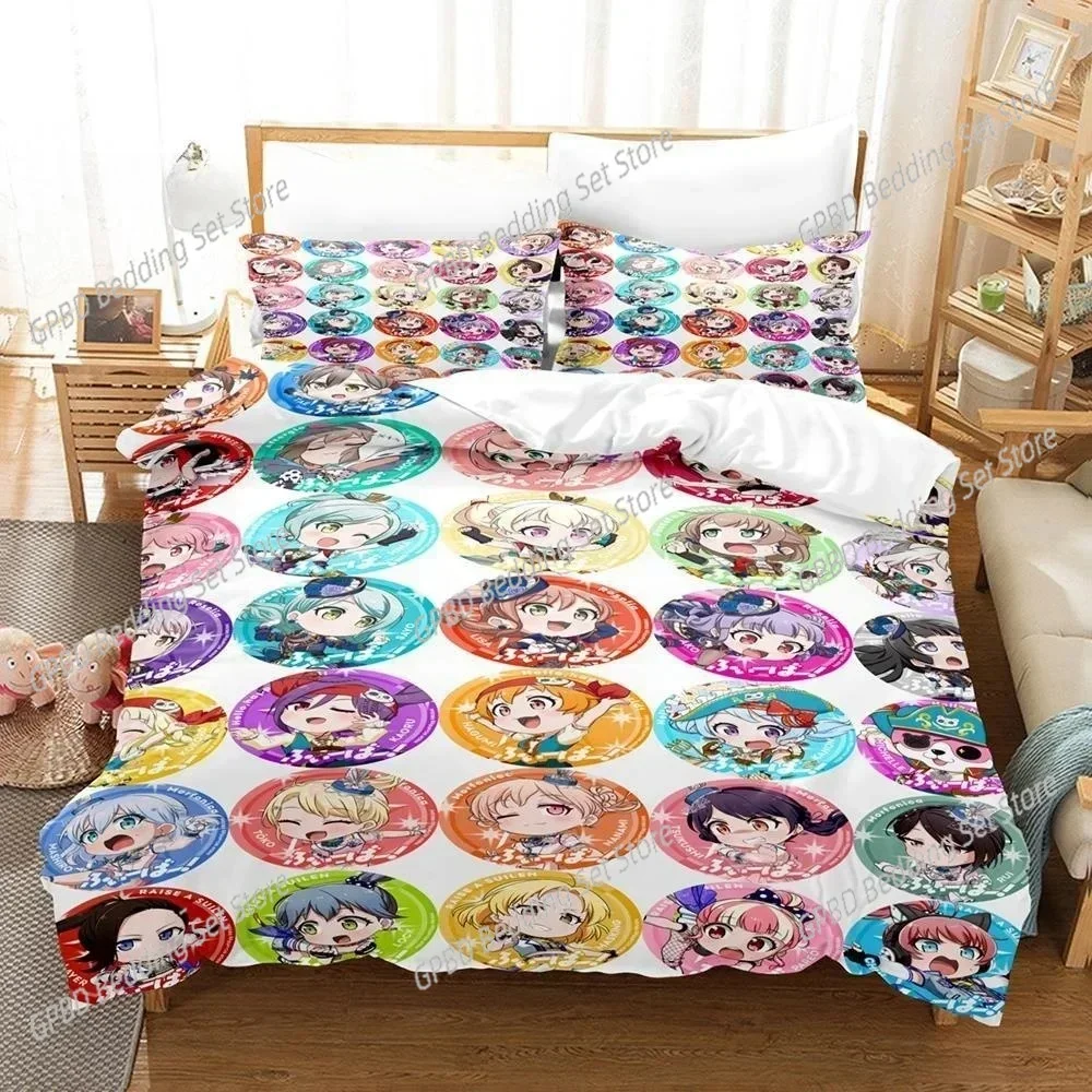 

3D Anime BanG Dream! Girls Band Party! Bedding Set Single Twin Double Queen King Cal King Size Bed Linen Set