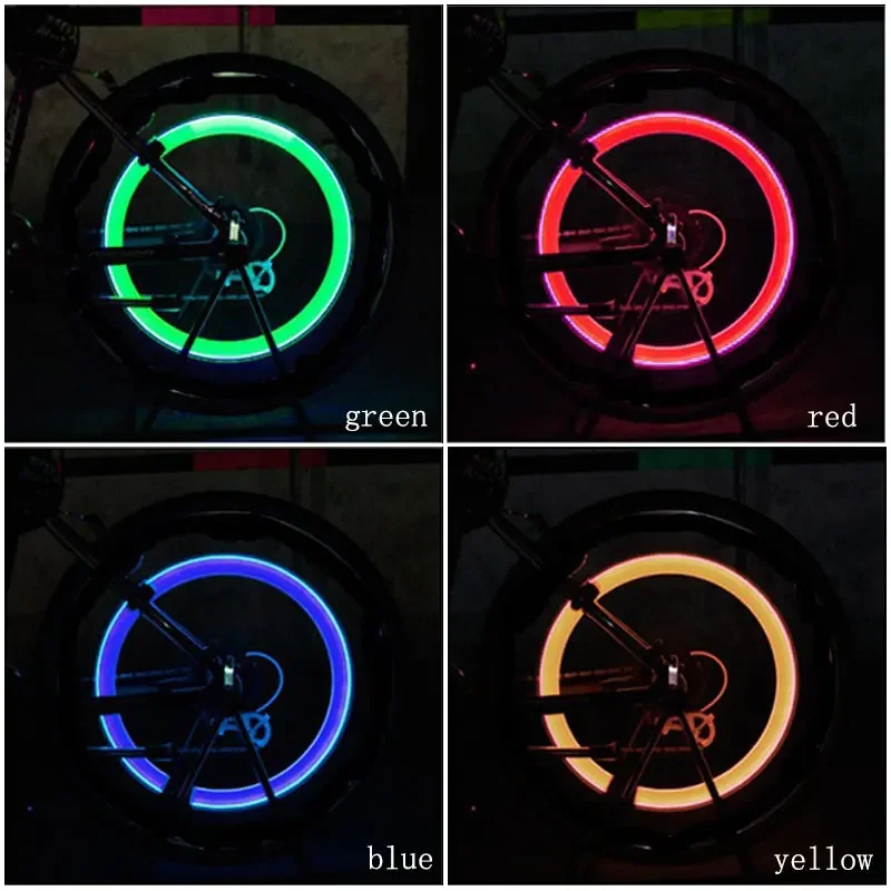 2PCS Bicycle Lights Motion Sensor LED Lights Road MTB Bike Tire Valve Caps Wheel Spokes LED Light Bicycle Accessories Neon Flash image 6