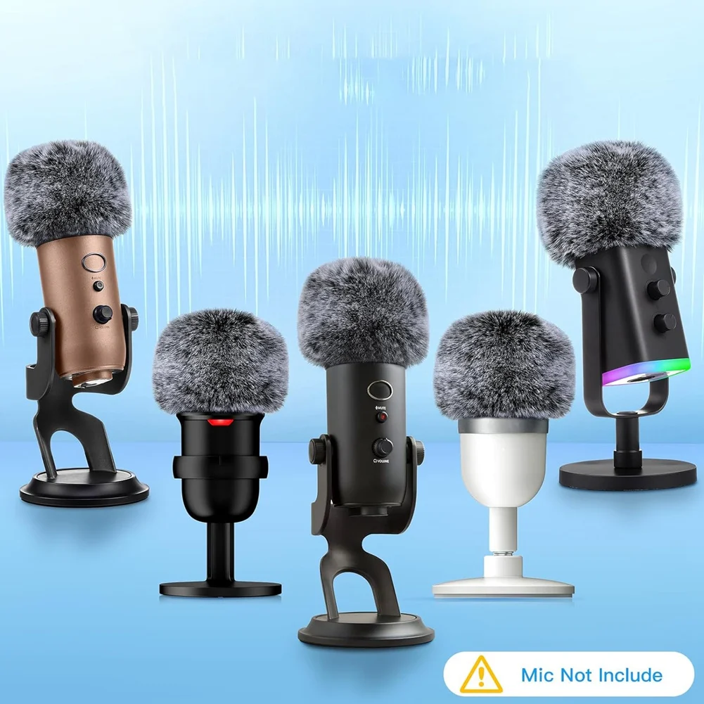 Mic Foam Cover for Blue Yeti Microphone,Mic Foam Cover with Furry Windscreen Muff Windshield for ZealSound White+Black