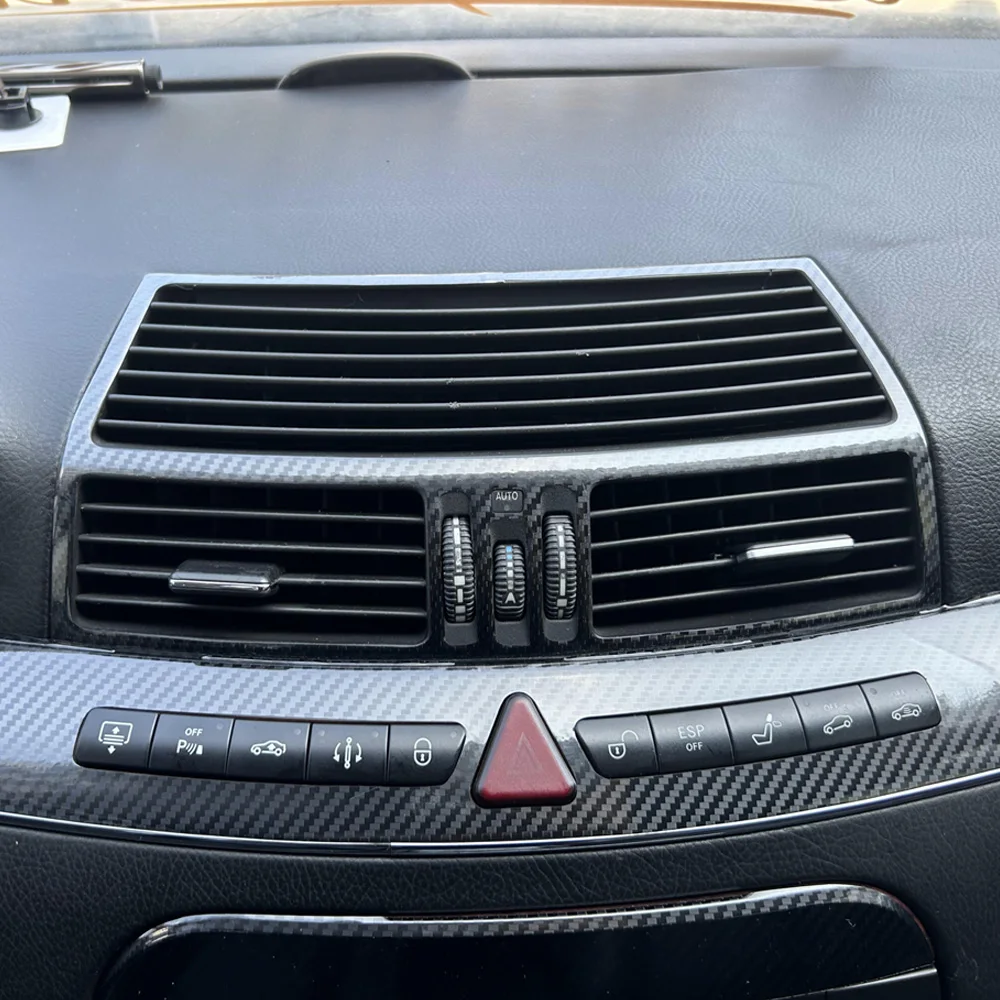 For Mercedes S Class W220 2000-06 Interior Central Control Panel Door Handle Carbon Fiber Stickers Decals Car styling Accessorie