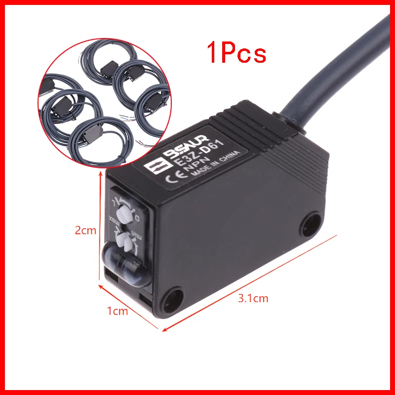 E3Z-D61/D81/D62 مستشعر بصري عاكس، وضع منتشر، مسافة كشف 2 متر، مفتاح ردود الفعل للأتمتة