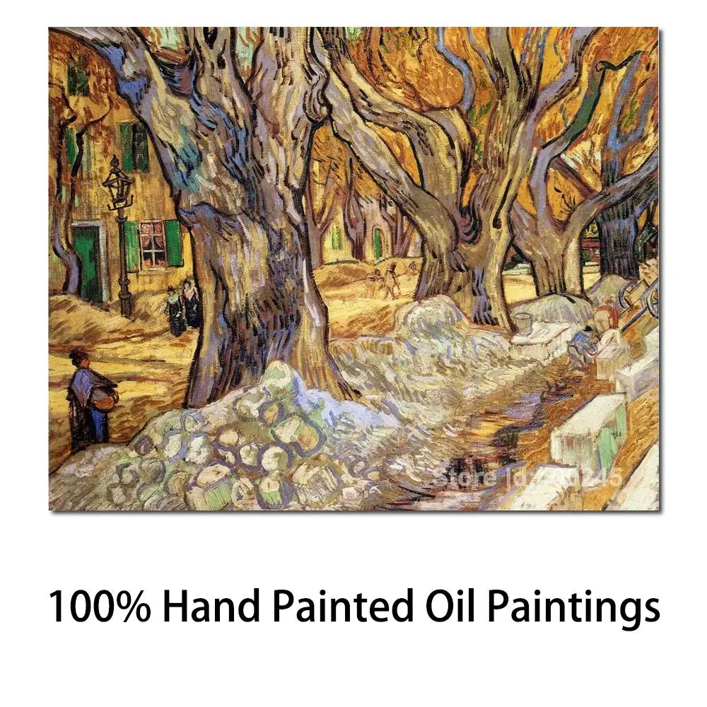 

Wall Art Canvas Landscape Painting Vincent Van Gogh Handmade Oil Reproduction Garden Large Plane Trees High Quality Home Decor