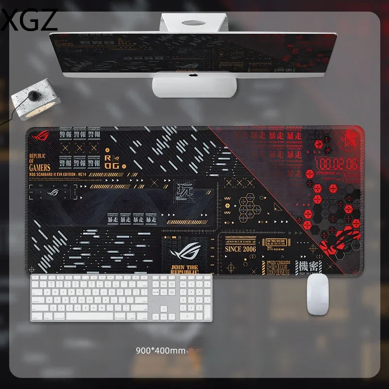 New XL XXL ROG Prodigal Eye Large Mousemat Computer Keyboard Desk Pad Men Suitable for E-Sports Games Fine Seams 900×400