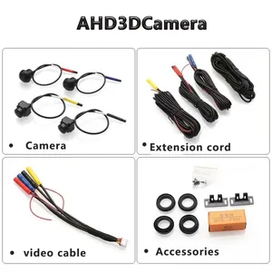 HD 360 ° panoramic camera, 1080p, rear, front, left, right, 3d, 360 bird vision, car, android, radio, accessories 6 Main Sales Kit Camera 360 CAR - №4