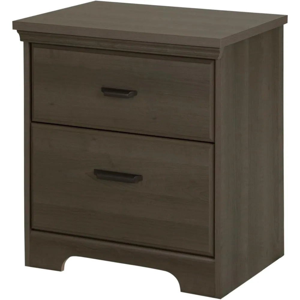 

2-Drawer Nightstand, Weathered Oak, Gray Maple