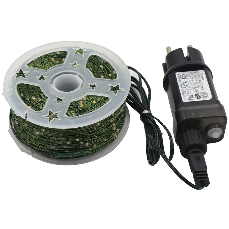 Cross-Border Waterproof Green Wire Copper Christmas Tree Lights - Remote Control Starry String Lights for Wedding, Plants & Gard