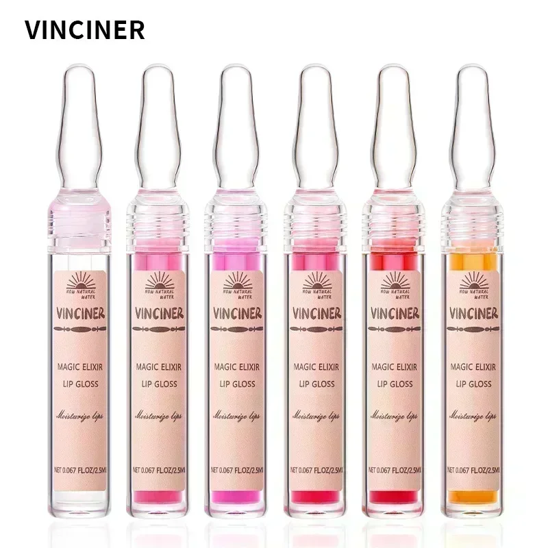 ヴィンシナー 新6色 リップオイル シャイニーラスター 長持ち 保湿ケア リップ ファッション 簡単塗布 プロ仕様 リップグロス 2.5ml
