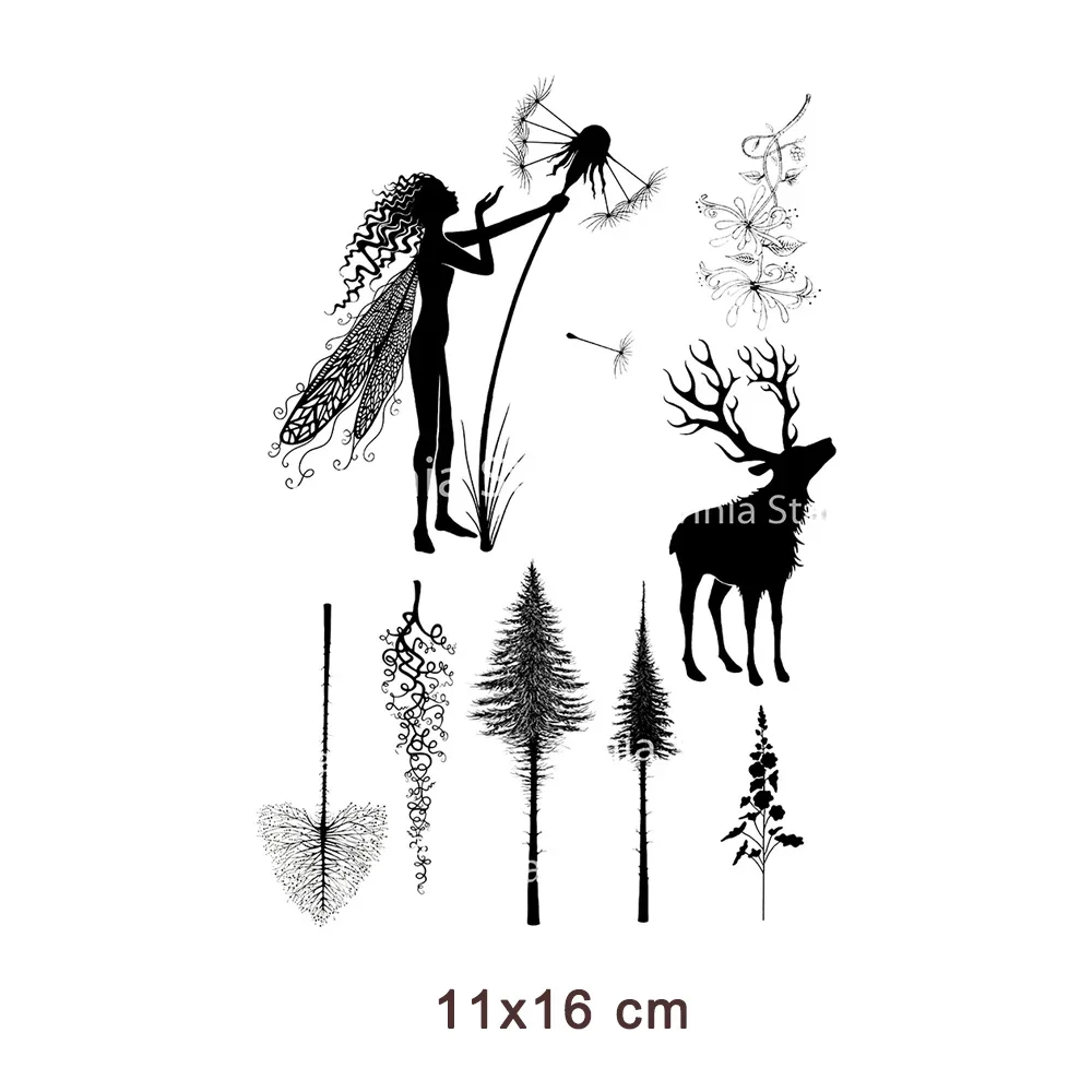 

Trees 2025 Deer Clear Rubber Stamps for DIY Craft Making Greeting Card Scrapbooking Photo Album Decorative Sheets Seal Stamp