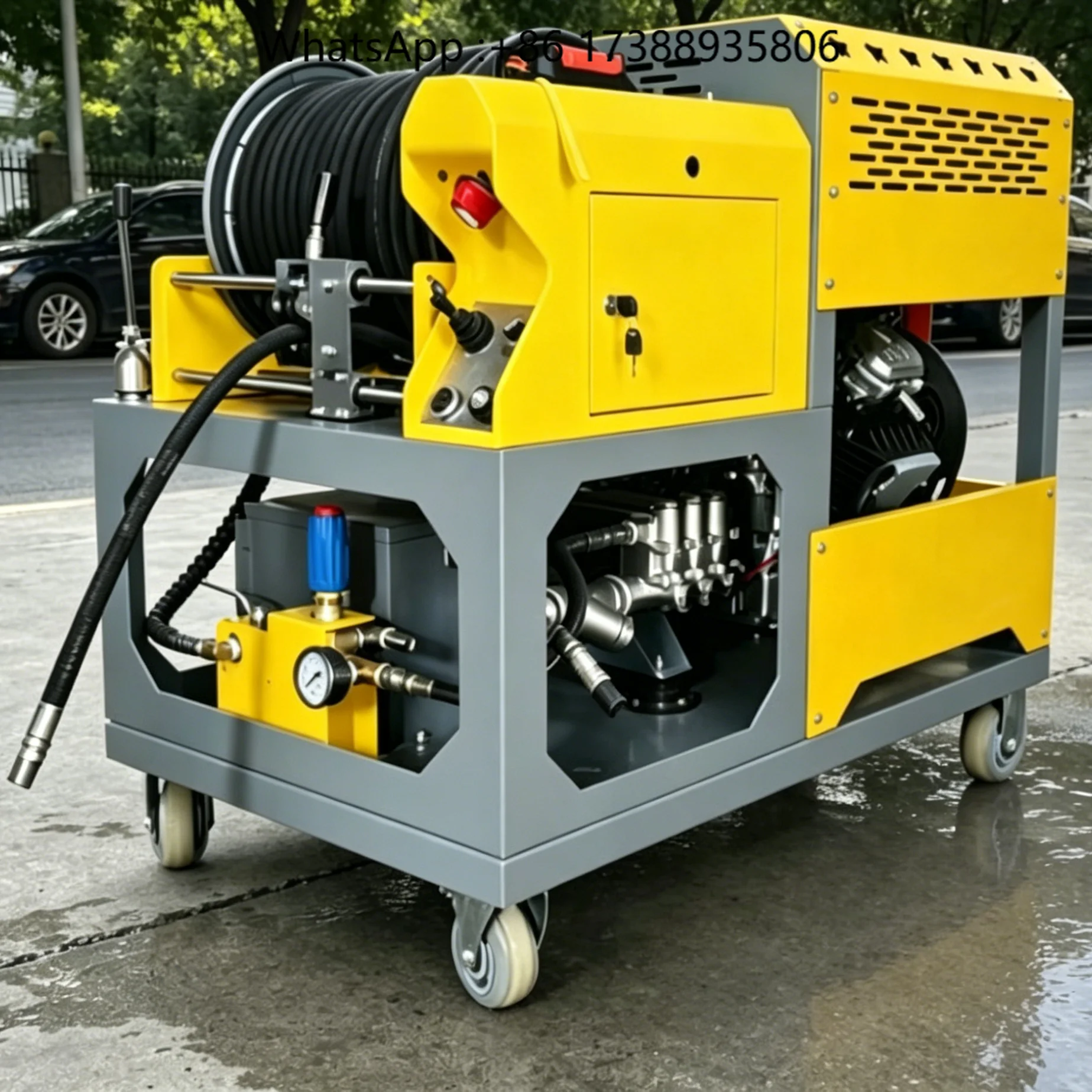 New 200 Bar 85 L/min Metal Industrial Sewer Jetter-High Pressure Water Drain Cleaner for Municipal Pipe Cleaning (100-700mm)