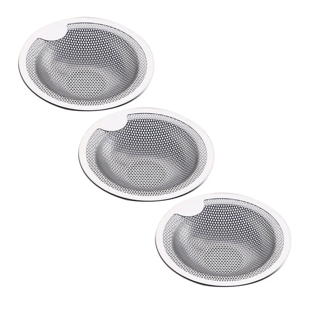 3Pcs Stainless Steel Sink Screens Hair Catcher Anti-Clogging Filter Kitchen Bathroom Shower Drain Colanders Anti-Clogging Filter