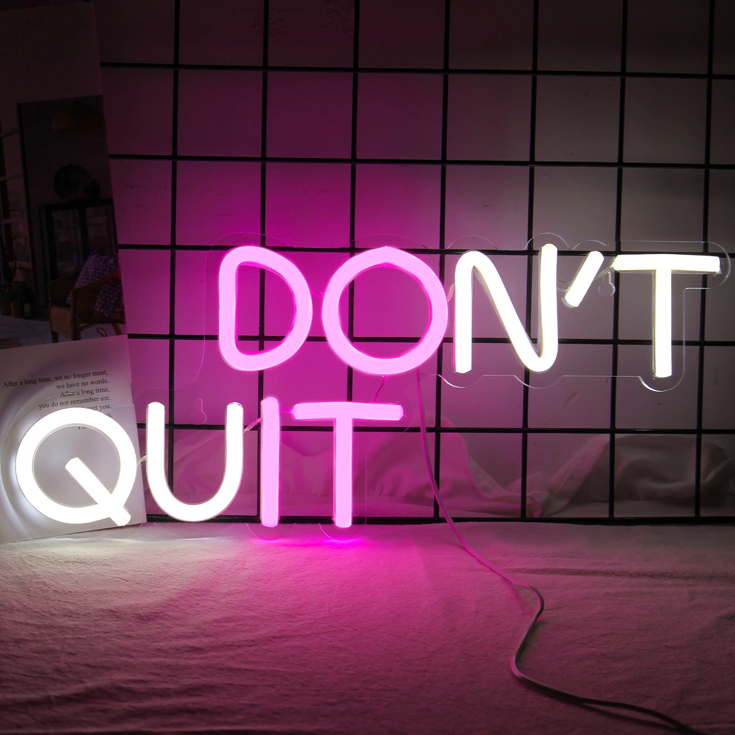 

Do Not Quit neon light Letter Acrylic Neon Sign USB Powered With Switch Neon Wall Art Bedroom Office Room Luminous Decor Gift