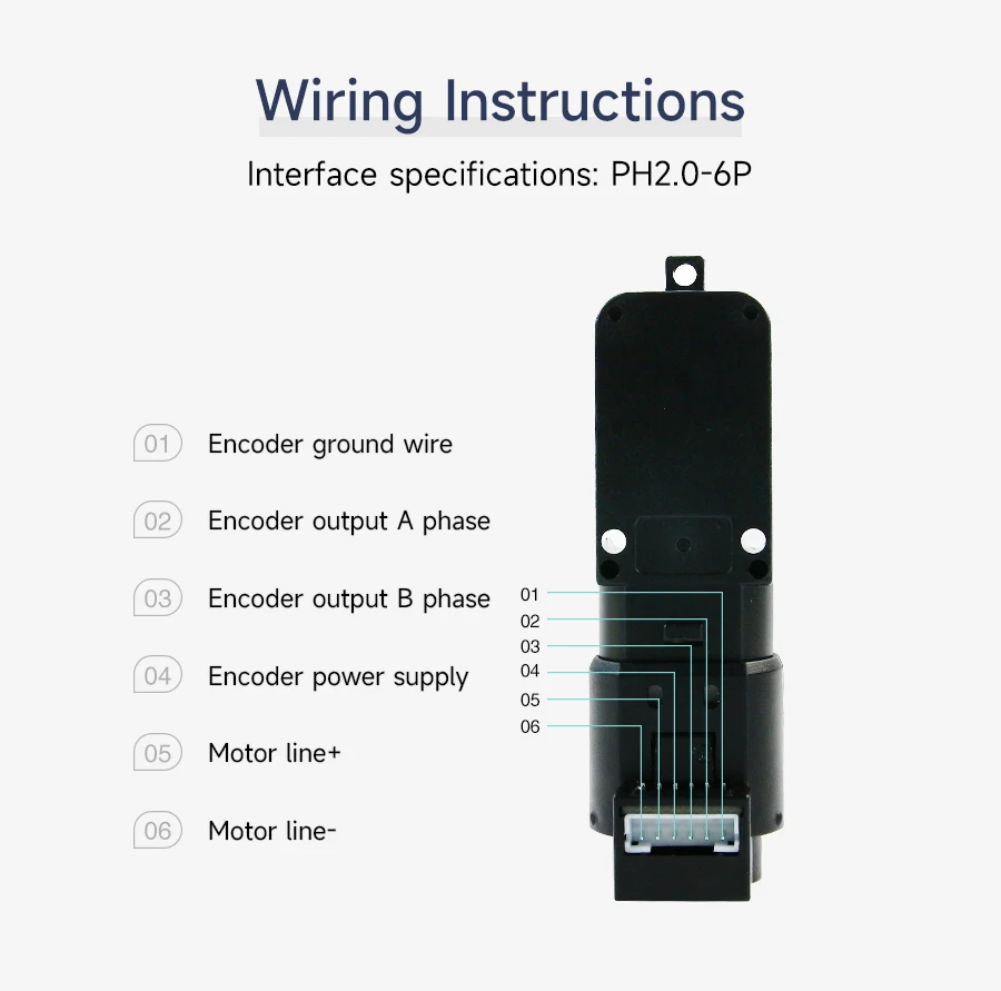 TT DC 3V-6V Untersetzungsgetriebemotor mit Encoder, einzelner Doppelwelle, 1:45 Getriebemotor für DIY Smart Robot Car – Detail 27