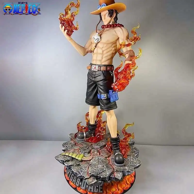 Figura de acción de One Piece Portgas D Ace, estatua de Manga de escena de llama Gk, modelo coleccionable de Pvc, juguetes de regalo, 24,5 cm