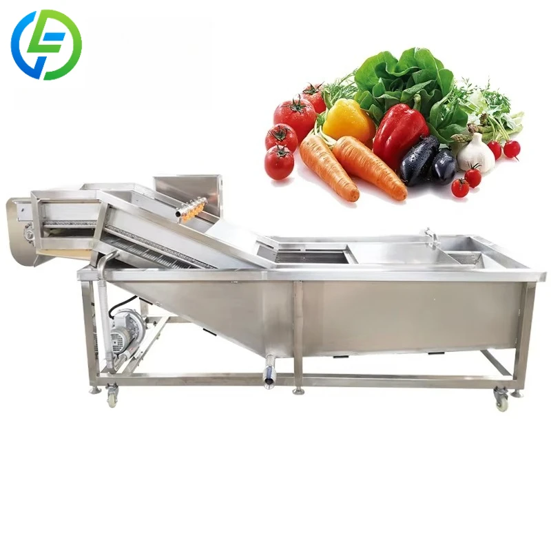 Customized Full Automatic Industrial Industrial Bubble Vegetable Washing Machine /Frozen Fruit Vegetable Production Machine