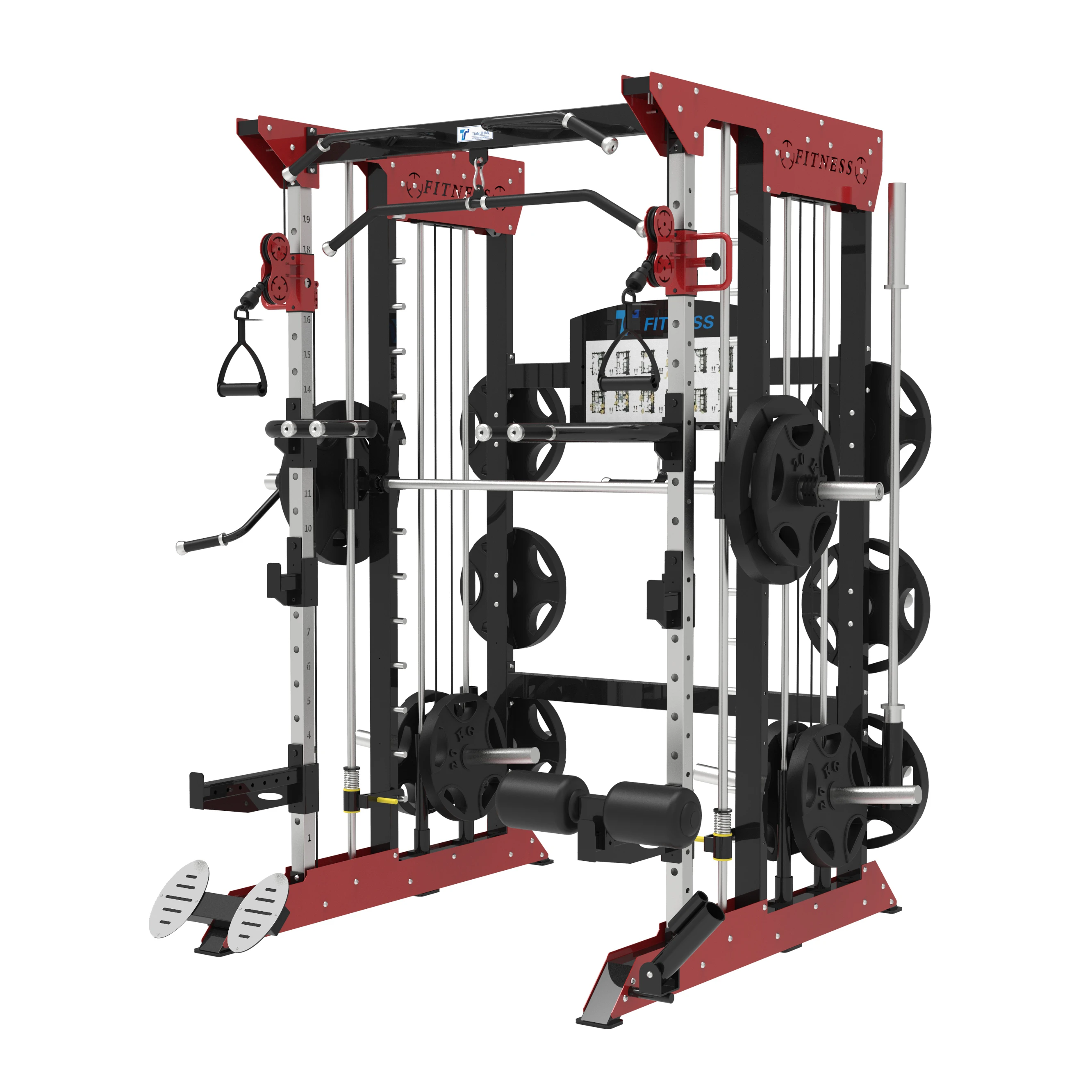 

Professional Gym Equipment Squat Rack Multi Functional Smith Machine With Power Cage