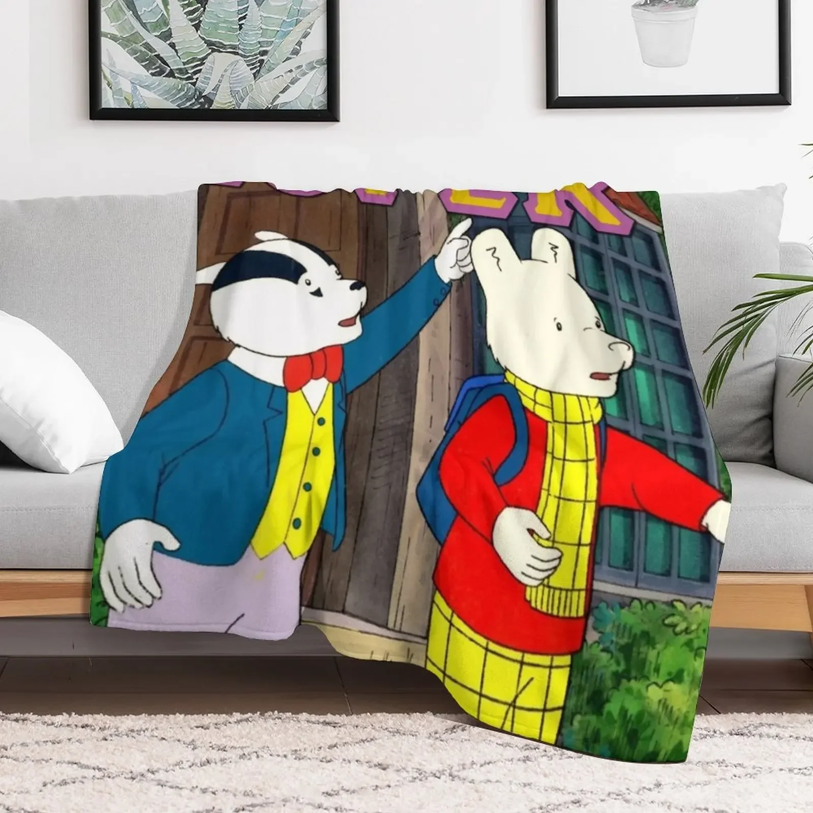 Rupert - 1990s Retro Children's TV Throw Blanket For Decorative Sofa Soft Plush Plaid Blankets