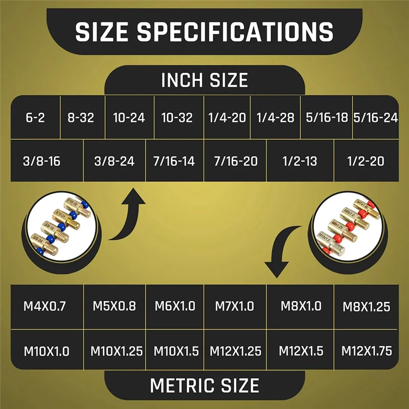 Abmr-medidor de passo de rosca, porca e verificador de rosca de parafuso- 26 medidores identificadores de rosca macho/fêmea