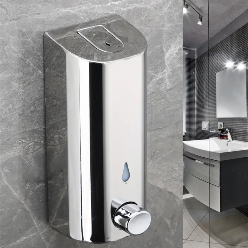 الموضة 500 مللي قدرة 304 مواد من الستانلس ستيل الحائط الحمام موزع الصابون منتجات الفنادق اكسسوارات