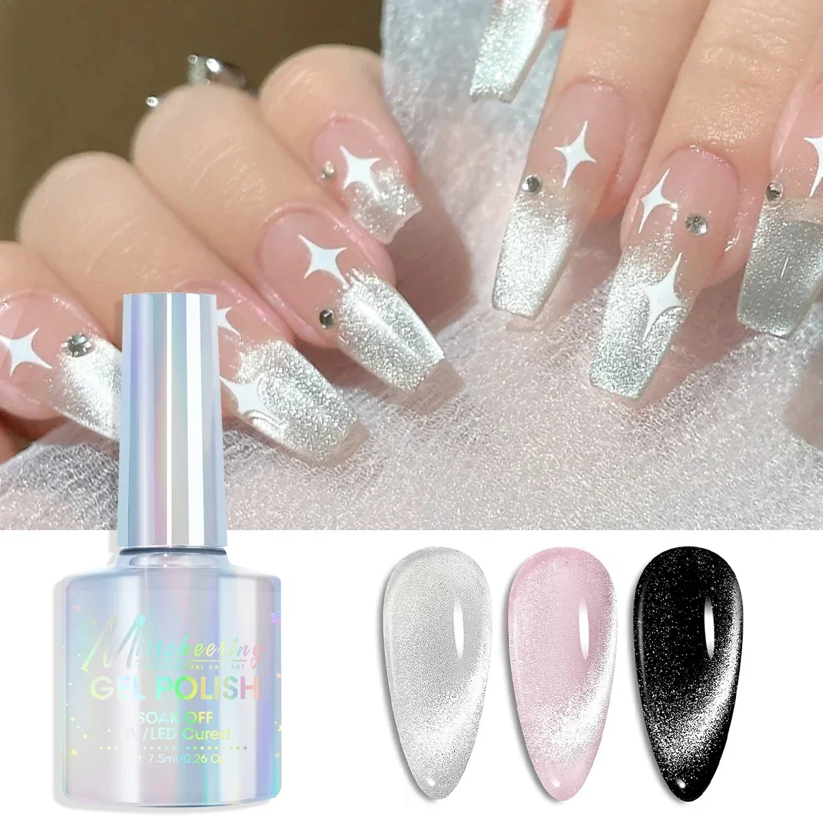 Light Bulb Cat Eye Gel Super Flash Semi-Permanent Soak-Off Uv/Led Gel Polish Can Be Used in Any Suitable Color Diy Nail Salon