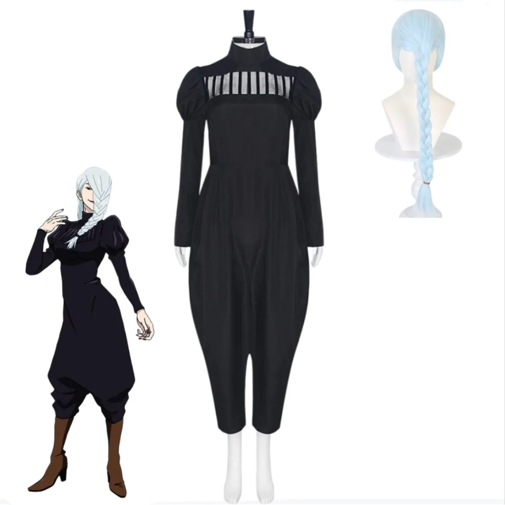 

Jujutsu Kaisen Anime MeiMei Cosplay Costume Black Cool Outfit Wig Full Set Women Halloween Stage Role Play Anime Convention Wear