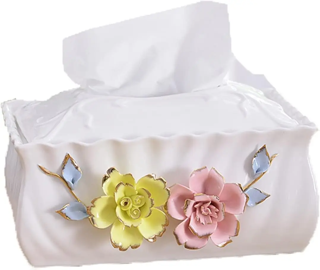 

Tissue Box/Holder Tissue Box Household Liing Room Bedroom Coffee Table Restaurant Ceramic Tissue Box Storage Box,