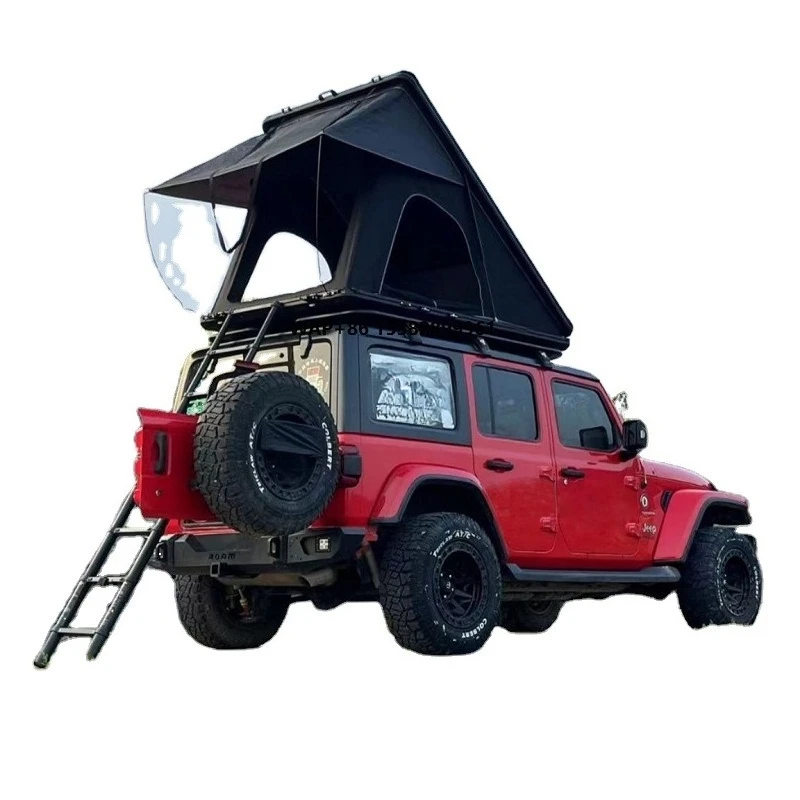 

High-Safety Lightweight Aluminum Hard Shell Car Roof Tent Black Waterproof Oxford Fabric for 4x4 Offroad with Ladder Accessory