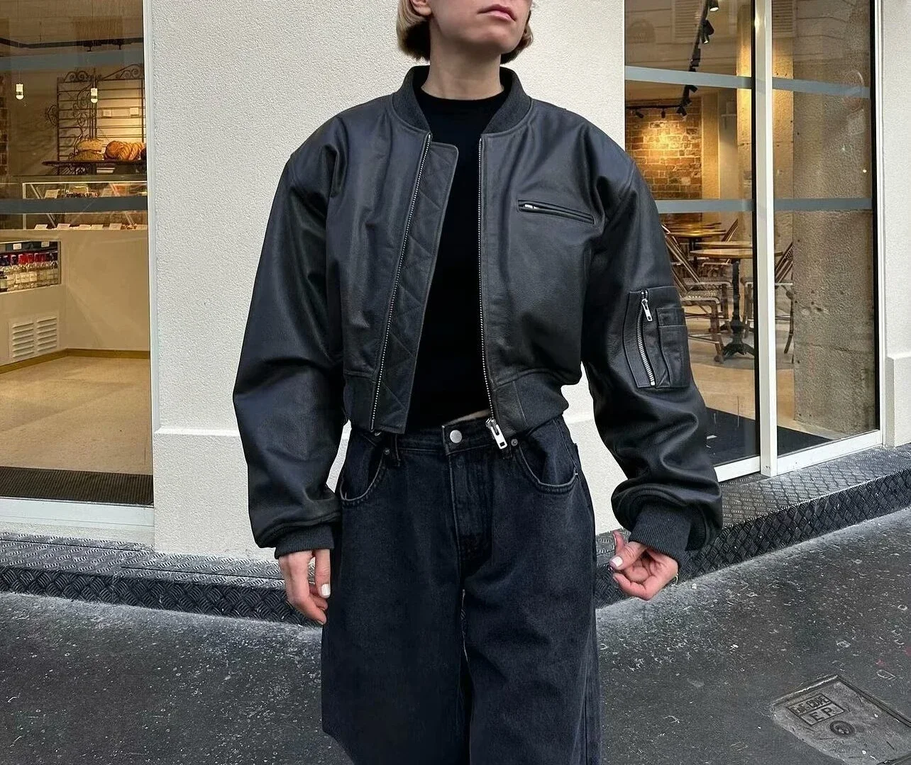 

Винтажное пальто из искусственной кожи, 2025 г., зимняя женская куртка с хлопковой подкладкой, теплая, свободная, с длинным рукавом, модная