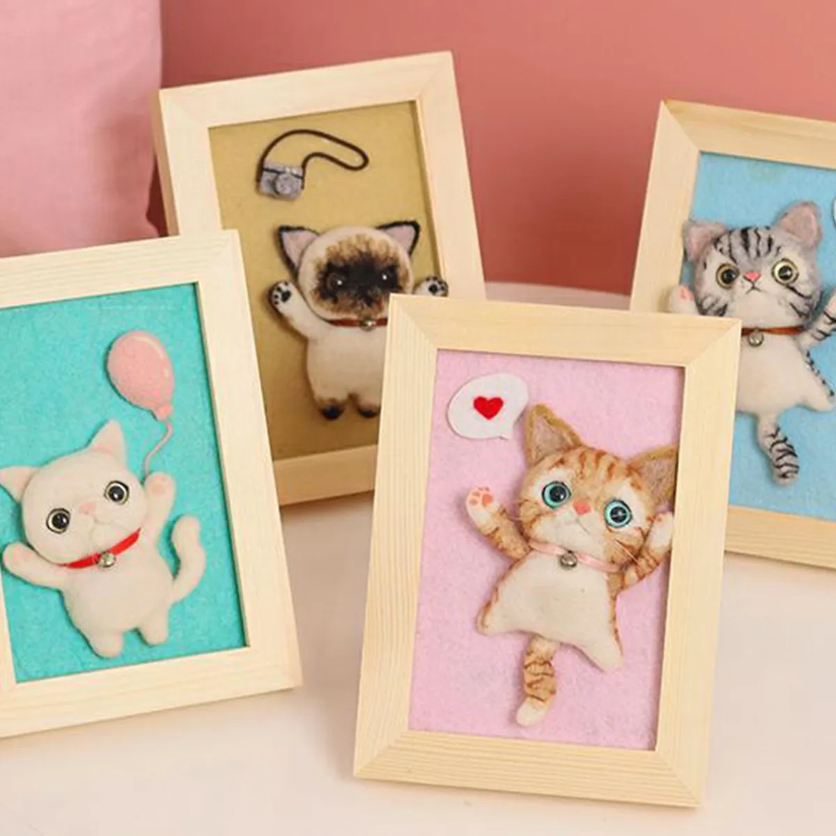 

Handmade Wool Felt Cat Brooch Kit DIY Accessories Orange Cat Design Creative Craft for Beginners and Home Decoration