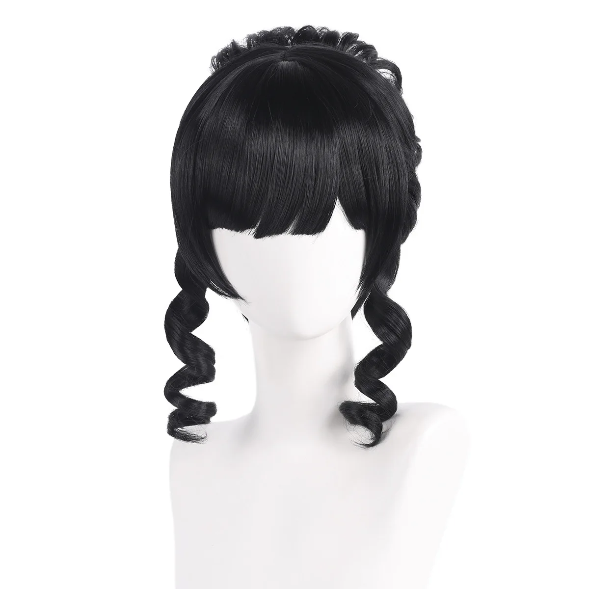Synthetic Cosplay Wig with Realistic Scalp Top, Inspired By Kuromi-Lady Red, Black Floral, Anime Costume Party Hair