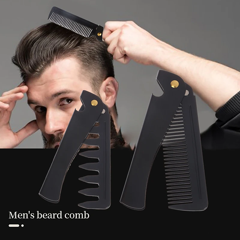 High Quality Pocket Folding Combs Wide Tooth Oil Head Comb Beard Combing Barber Hair Clipper Comb Salon Hair Styling Tool