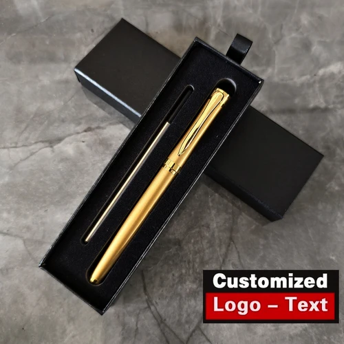 Bolígrafo de Metal de lujo con Clip, bolígrafos de firma para escritura de negocios, papelería de oficina, logotipo personalizado, estuche con nombre, regalo