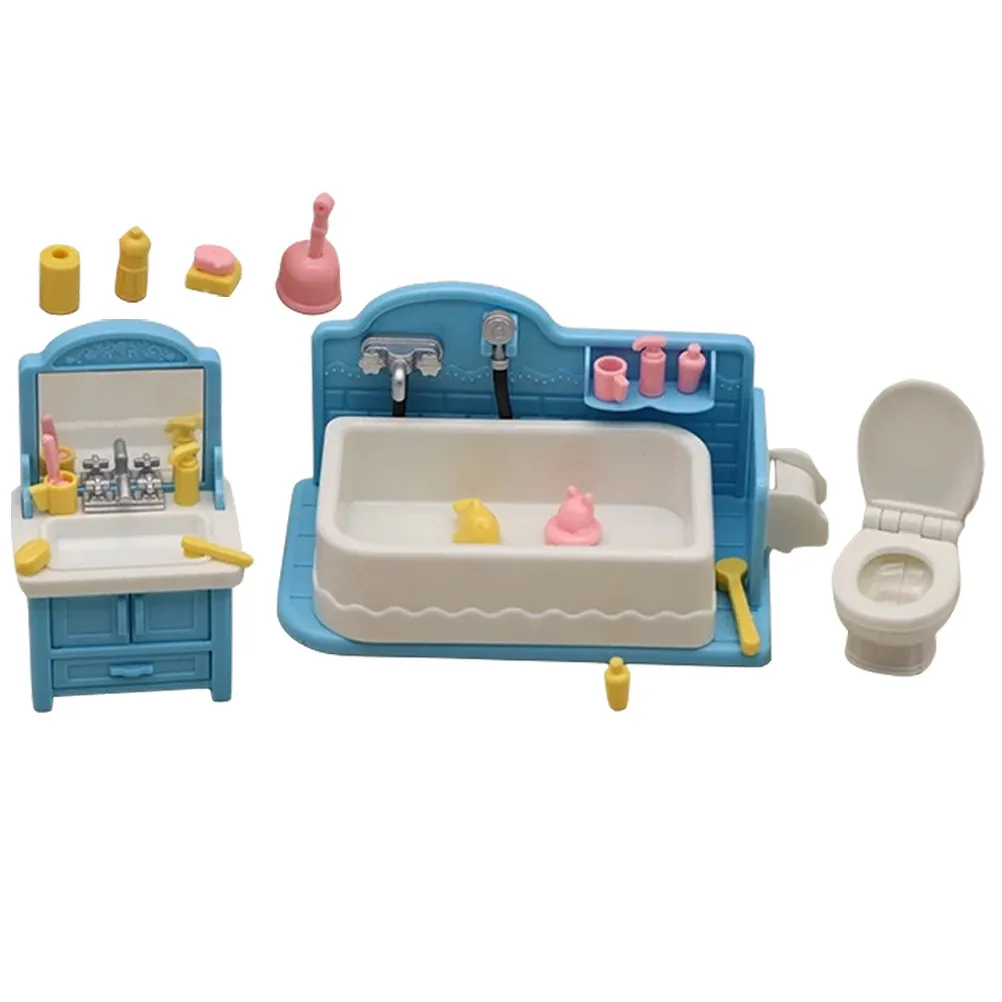 

Набор миниатюрных аксессуаров для ванной комнаты: мини-ванна, туалет, микро-декор для сцен, мини-мебель, украшения для детского игрового домика