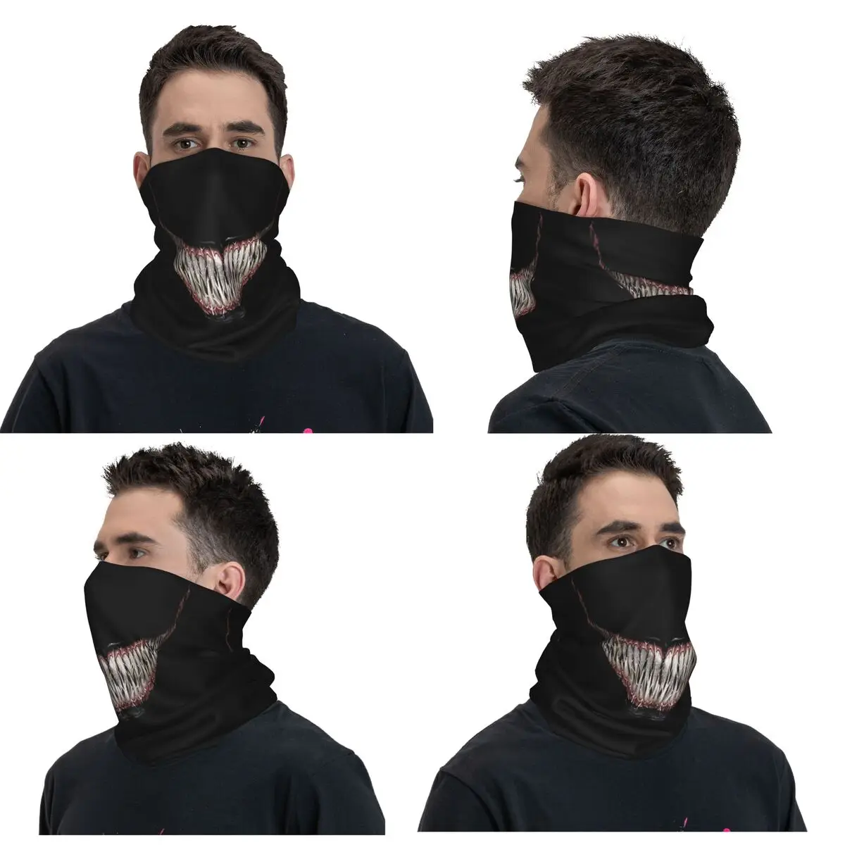 Venom's Smile Bandana Neck Gaiter Printed Wrap Mask Scarf Wielofunkcyjny szalik rowerowy Piesze wycieczki Wędkarstwo Unisex Dorosły Zmywalny