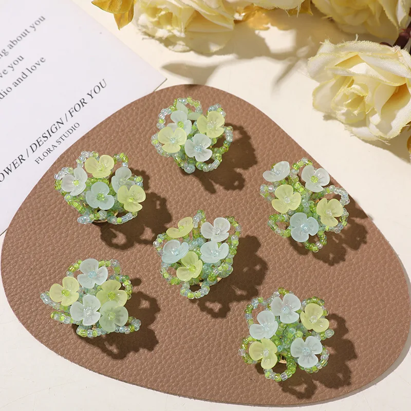 DIY Beaded Lily of The Valley Flower Clusters Resin Shoe Charms Sweet Multicolor Clips for Clogs and Jelly Sandals 1 Piece