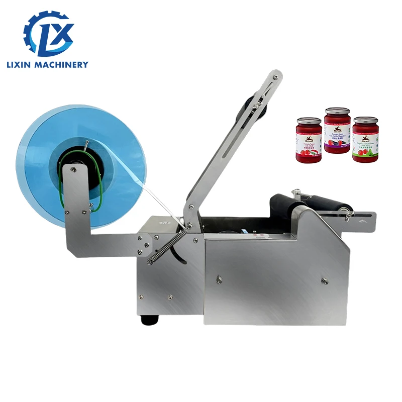 Desktop Semi-automatic Adhesive Label Sticker Round Bottle Labeling Machine