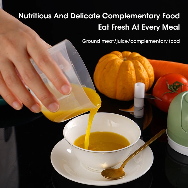 Portable Mini Electric Garlic Vegetable Chopper USB Charging Multi Function Garlic Puree Grinder Chili Crusher Masher