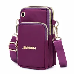 Rahat su geçirmez naylon Crossbody çanta kadın haberci omuzdan askili çanta küçük cep telefonu çanta cüzdanlar spor kılıf çanta