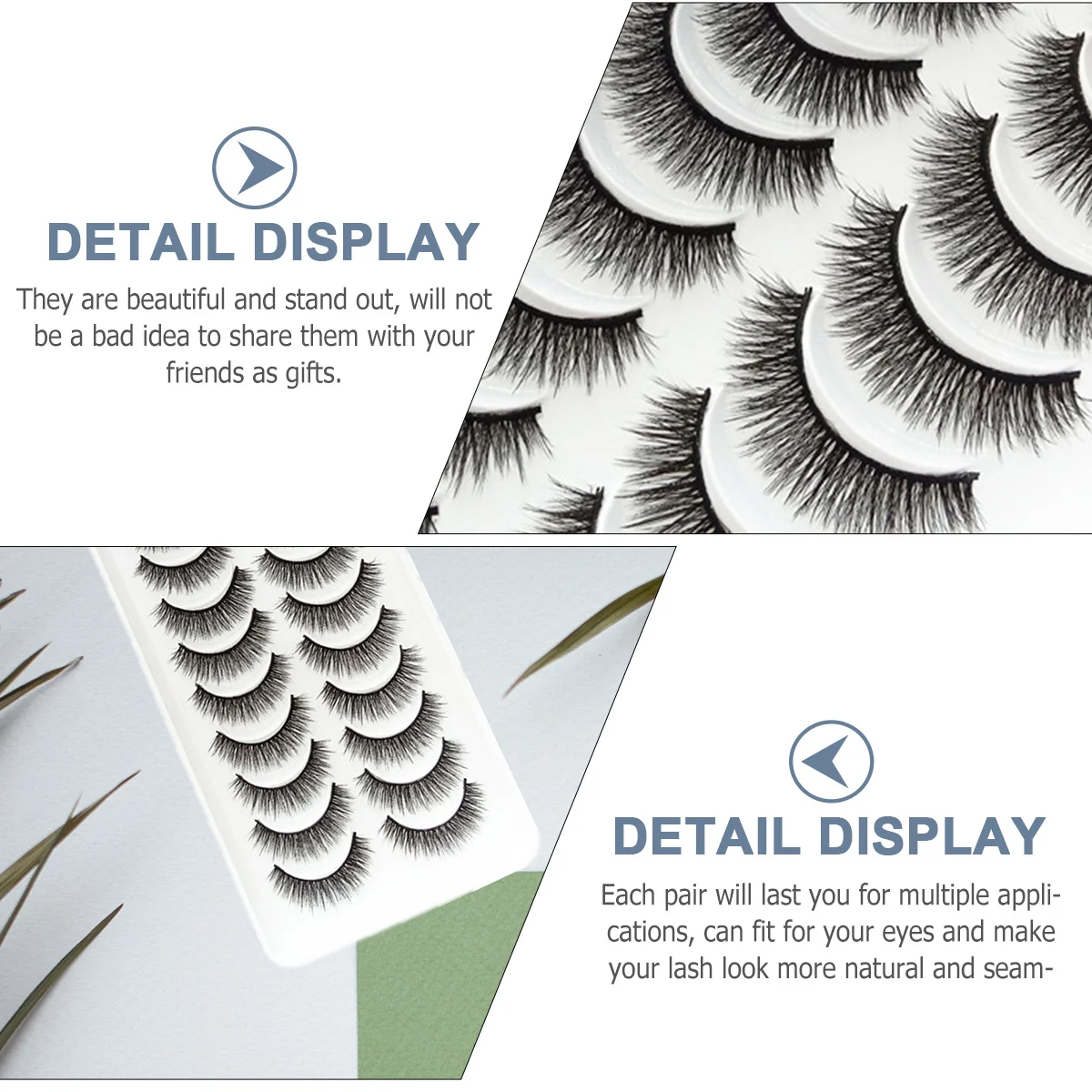 10 pares de cílios postiços, cílios de maquiagem, cílios de festa, decorações de cílios, decorações de olhos de festa