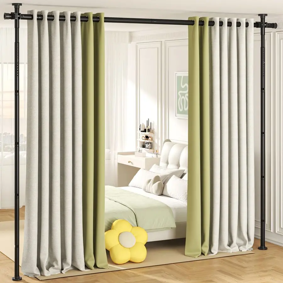 

Divider, No Drilling Curtain Rod for Room Separation, 410ftH 2973W Adjustable Wall Divider, Heavy Duty Floor to Ceiling Tension