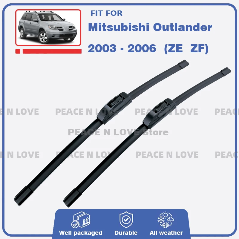 

Front Wiper Blades Set For Mitsubishi Outlander ZE ZF 2003 - 2006 Windscreen Windshield Window Rubber Brushes Car Accessories