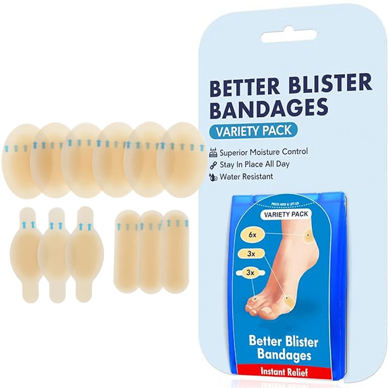 10/12 piezas de parches adhesivos de gel hidrocoloide para ampollas, pegatinas anti-desgaste para talones, parches de pedicura, herramientas para el cuidado de los pies