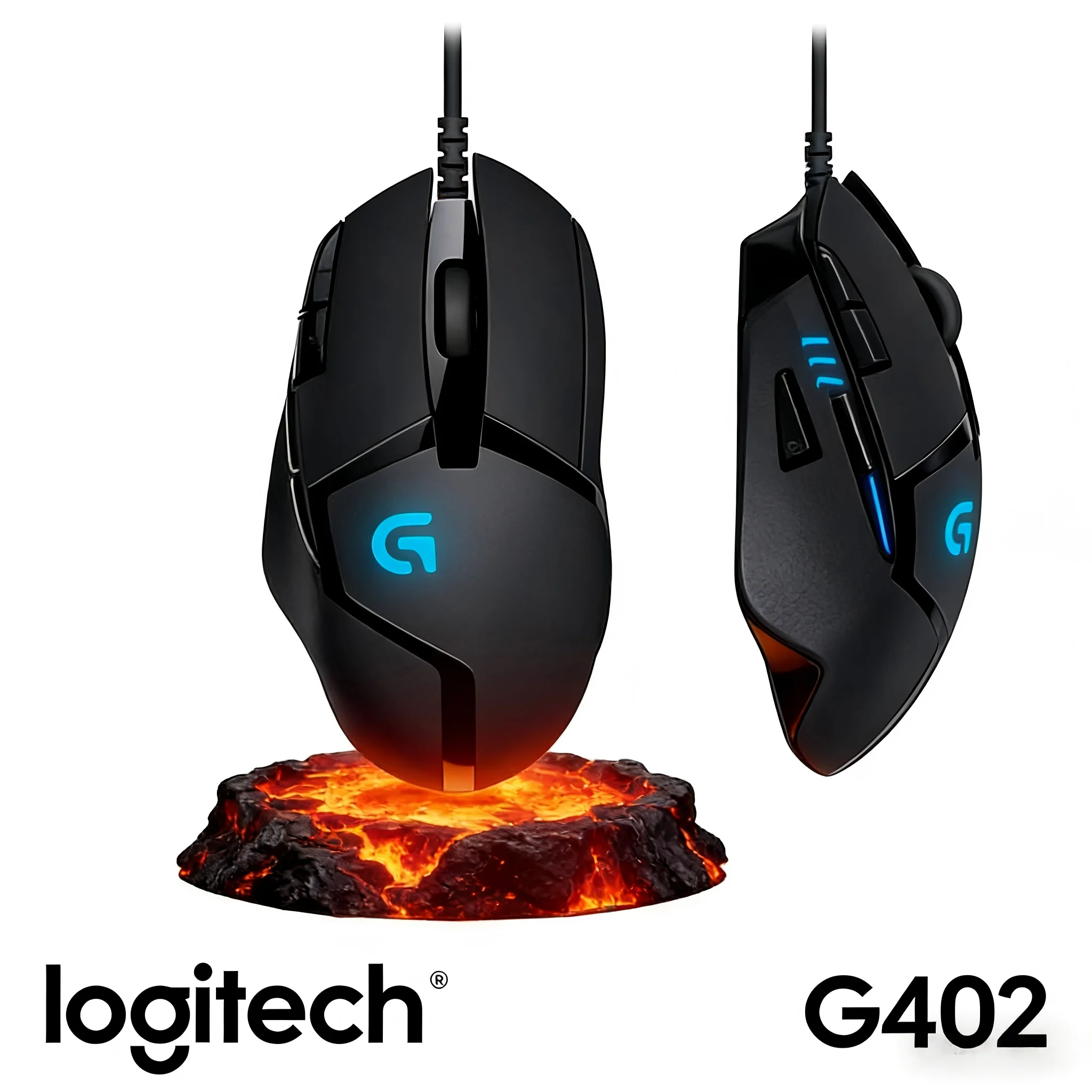 Ratón para Juegos Logitech G402 Macro Programable, 8 Botones, Retroiluminación RGB