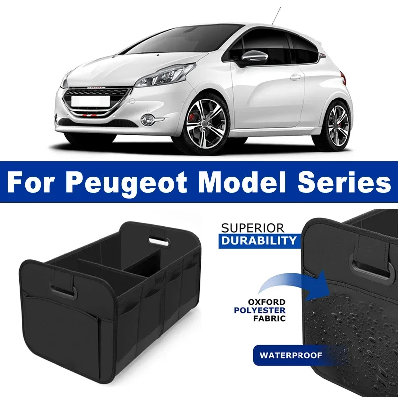 

Foldable Car Organizer Portable Storage Box With Side Net for For Peugeot 206 207 208 301 307 308 408 508 2008 3008 4008 5008